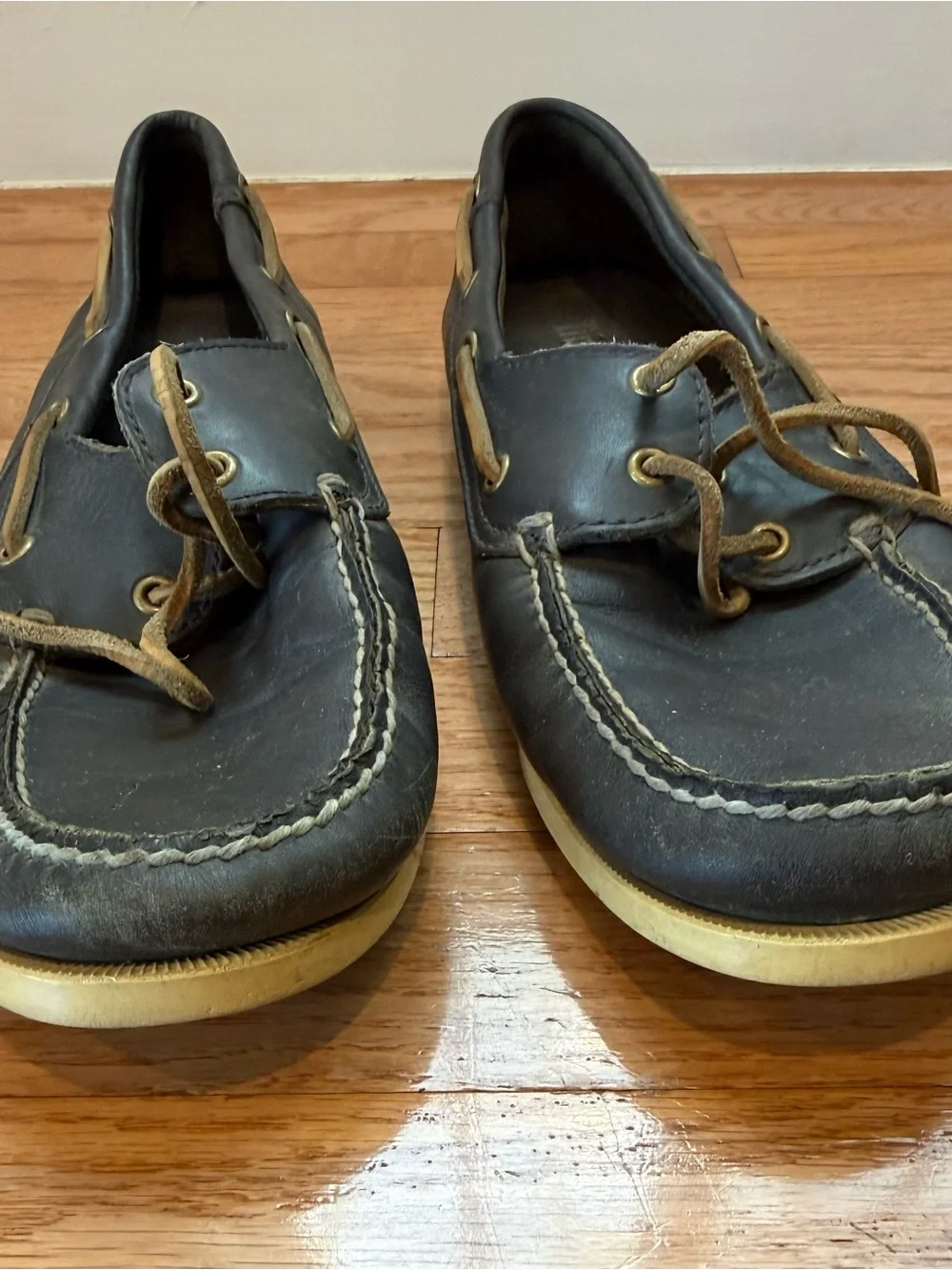 Timberland Men’s  Leather Boat Shoes with Tan Laces